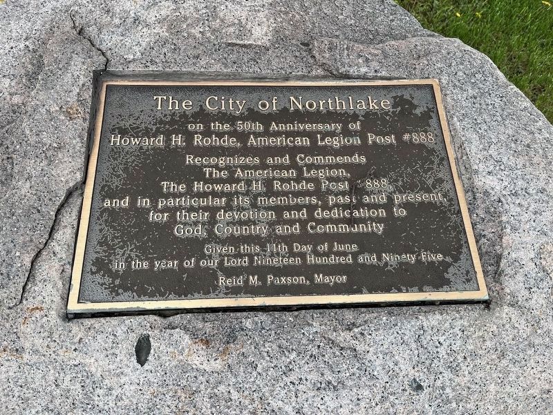 Rohde Post anniversary plaque. Click for full size. Rohde Post anniversary plaque image. Click for full size.