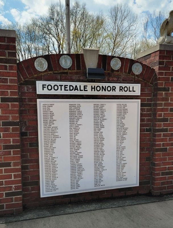 Footedale Honor Roll Marker image. Click for full size.
