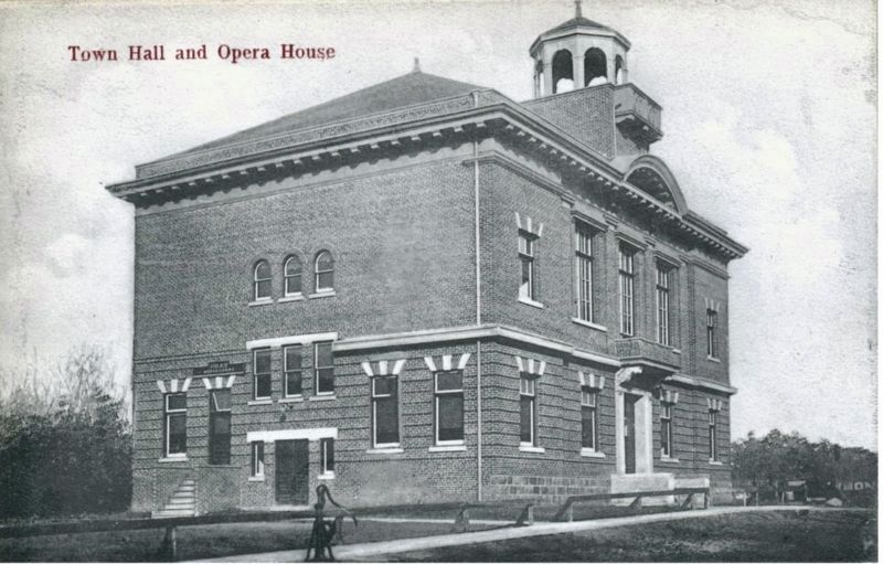 Bowmanville Town Hall, ca 1910 image. Click for full size.
