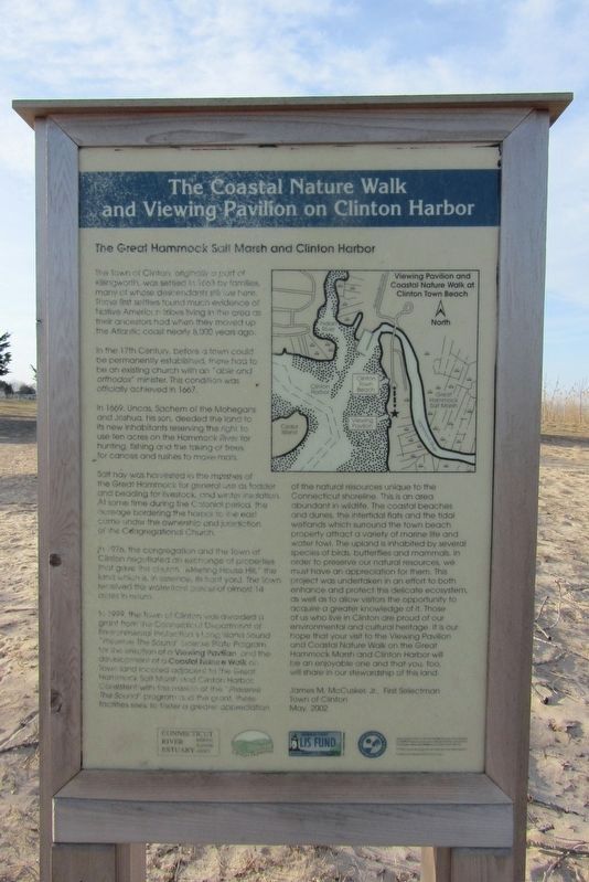 The Coastal Nature Walk and Viewing Pavilion on Clinton Harbor Marker. Click for full size. The Coastal Nature Walk and Viewing Pavilion on Clinton Harbor Marker image. Click for full size.