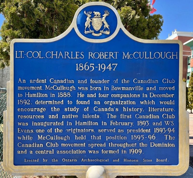 Lt.-Col. Charles Robert McCullough Marker image. Click for full size.