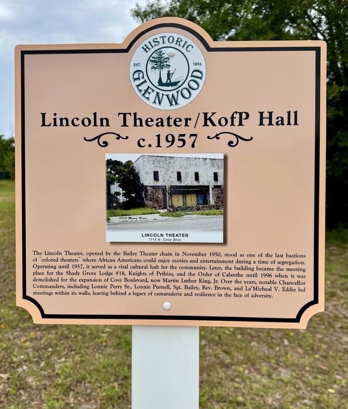 Lincoln Theater/KofP Hall (1957) Marker image. Click for full size.