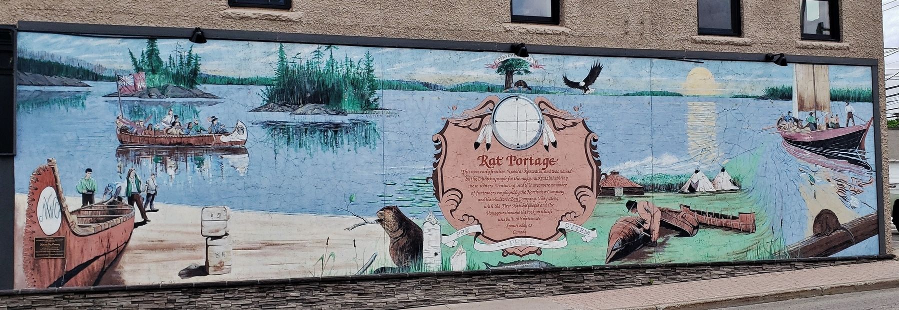 Rat Portage Mural image. Click for full size.