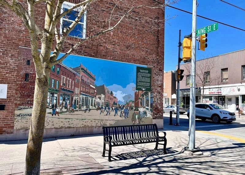 King Street, Circa 1900 marker and mural image. Click for full size.