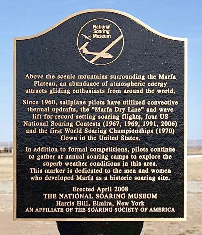 Marfa Soaring Site Marker image. Click for full size.