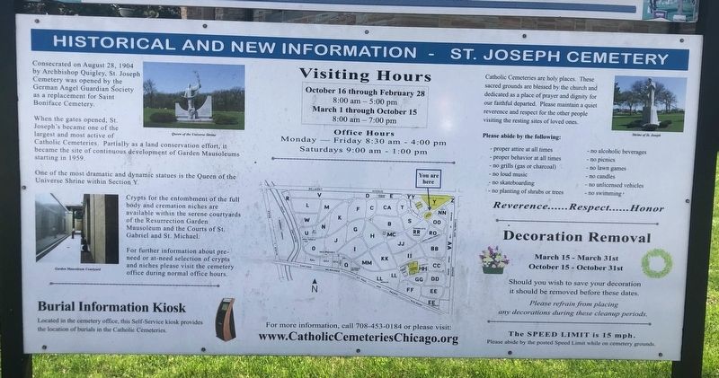 St. Joseph Cemetery Marker. Click for full size. St. Joseph Cemetery Marker image. Click for full size.
