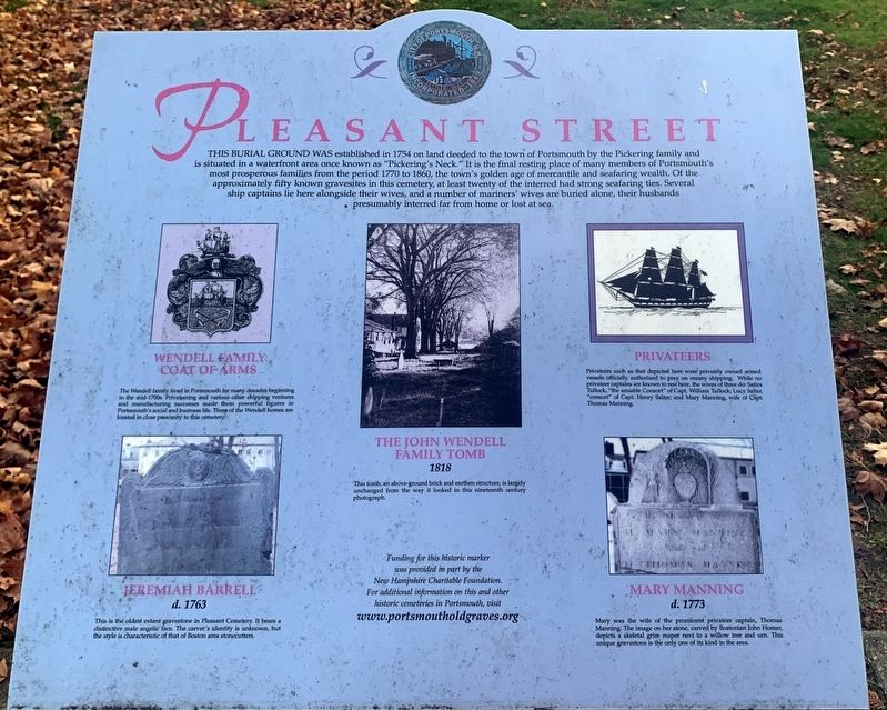 Pleasant Street Marker. Click for full size. Pleasant Street Marker image. Click for full size.