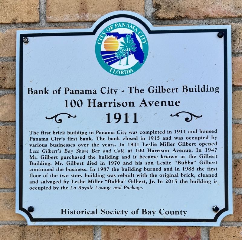Bank of Panama City ~ The Gilbert Building Marker image. Click for full size.