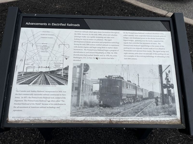 Advancements in Electrified Railroads Marker image. Click for full size.