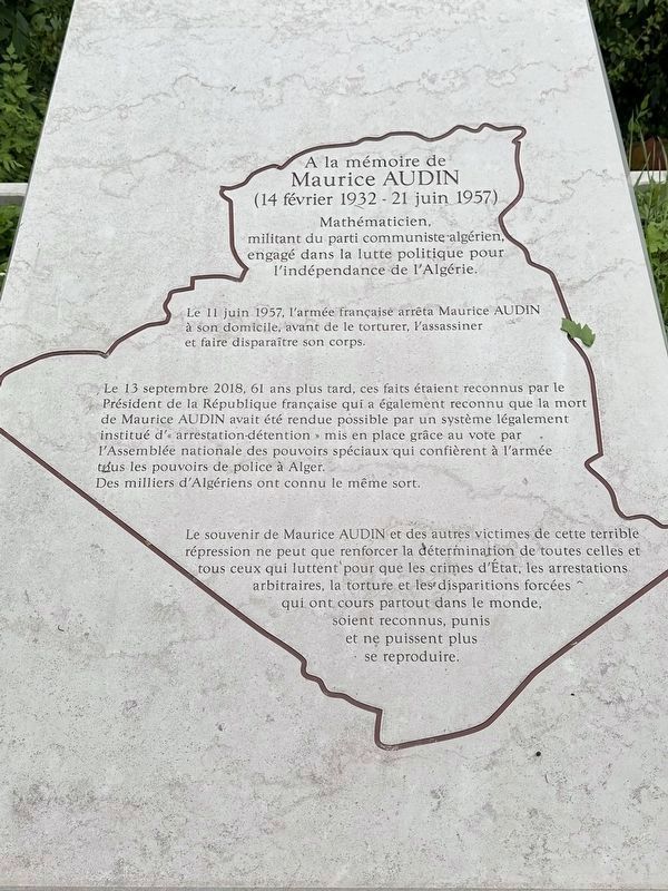 Maurice Audin Marker image. Click for full size.
