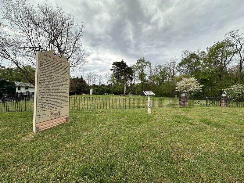 Staytonville Cemetery Marker wide view. Click for full size. Staytonville Cemetery Marker wide view image. Click for full size.