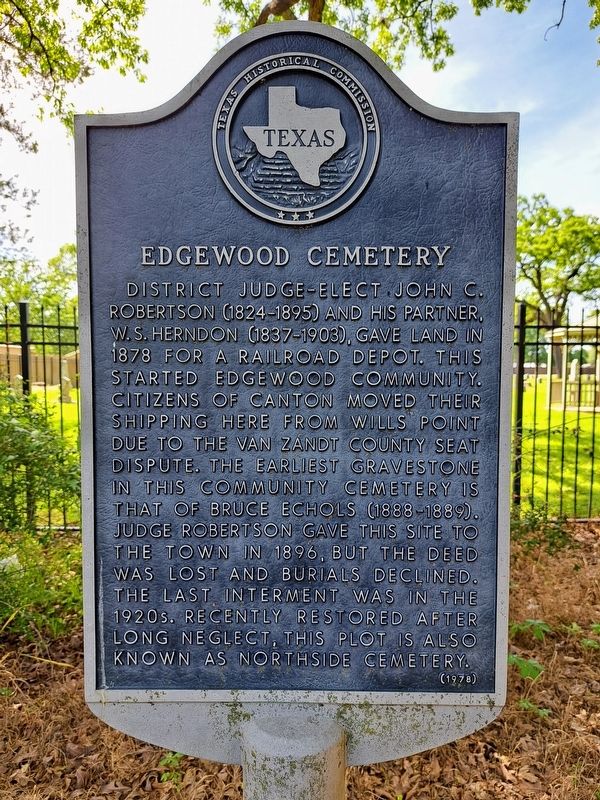 Edgewood Cemetery Marker image. Click for full size.