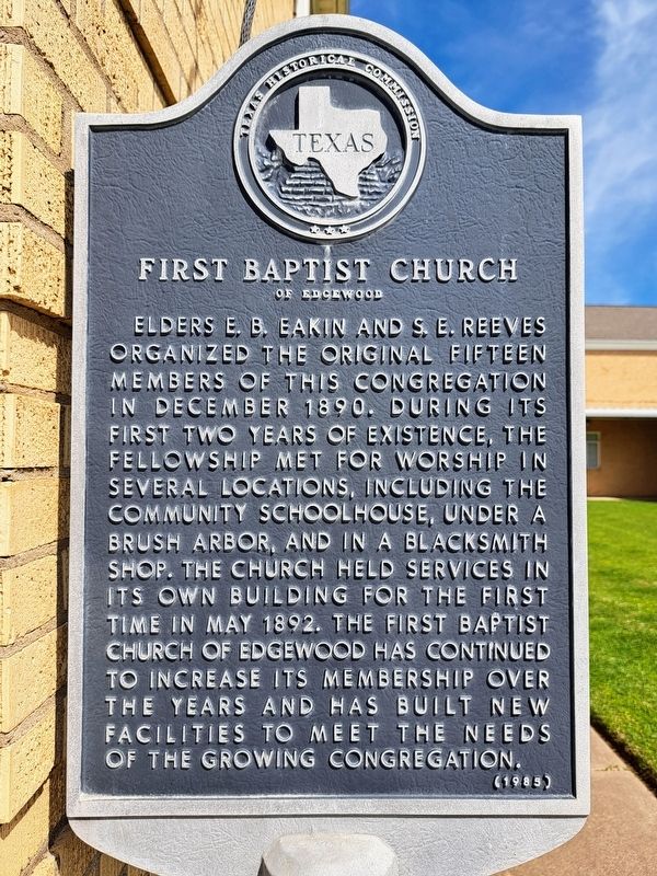First Baptist Church of Edgewood Marker image. Click for full size.