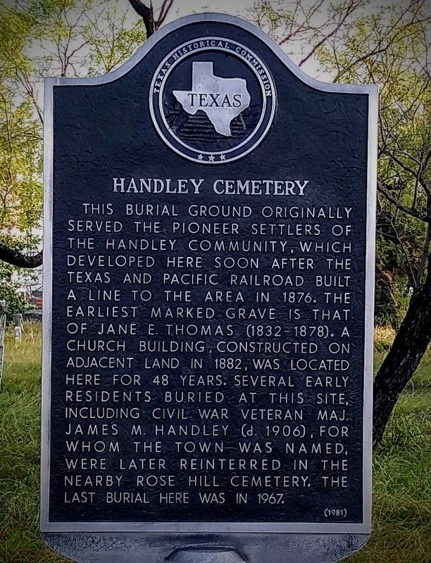 Handley Cemetery Marker image. Click for full size.