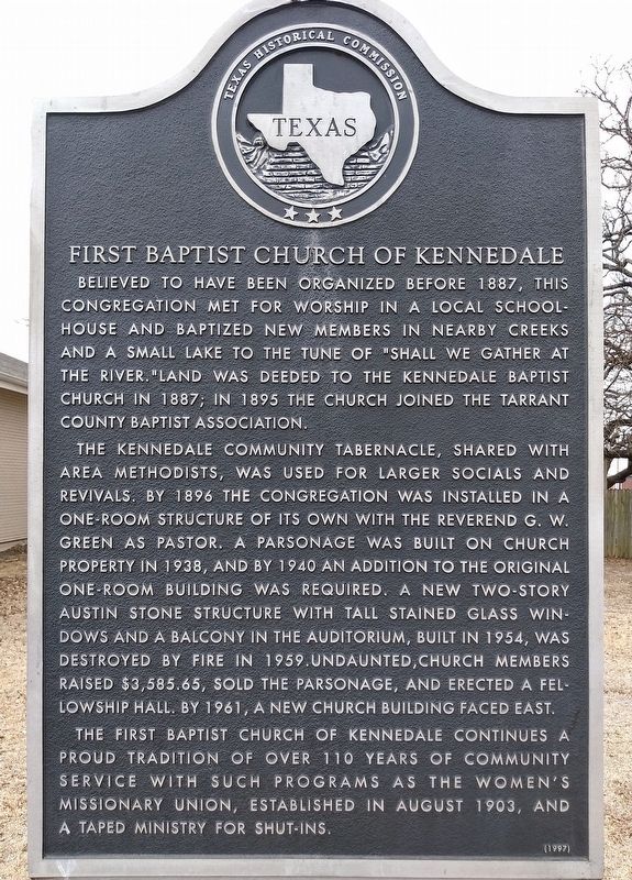 First Baptist Church of Kennedale Marker image. Click for full size.