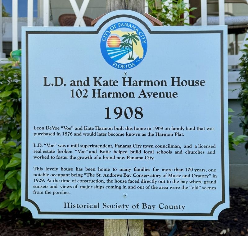 L.D. and Kate Harmon House Marker image. Click for full size.