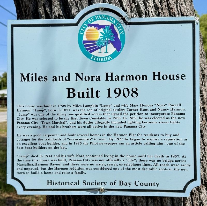 Miles and Nora Harmon House Marker image. Click for full size.