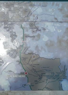 The Whoop Up Trail Marker, map detail image. Click for full size.