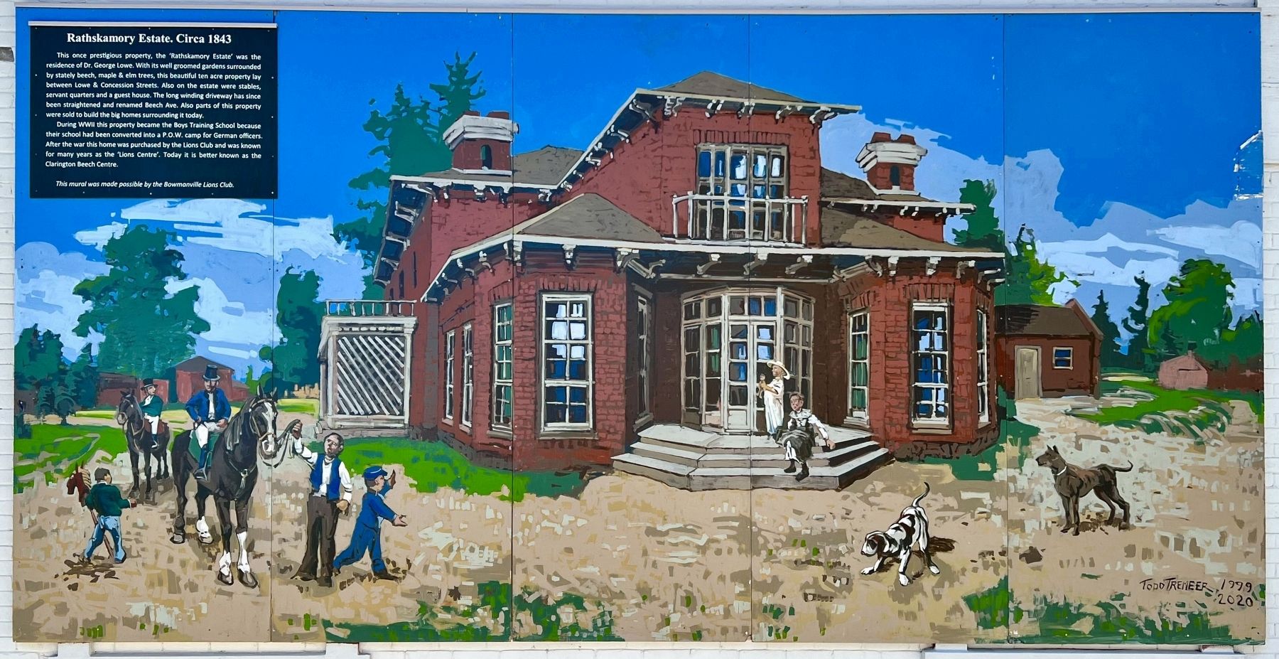 Rathskamory Estate. Circa 1843 marker and mural image. Click for full size.