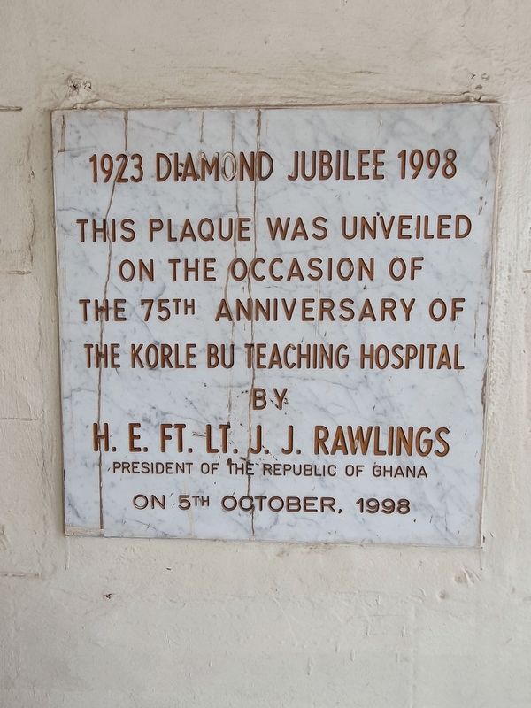 1998 Korle Bu Hospital 75th anniversary tablet image. Click for full size.