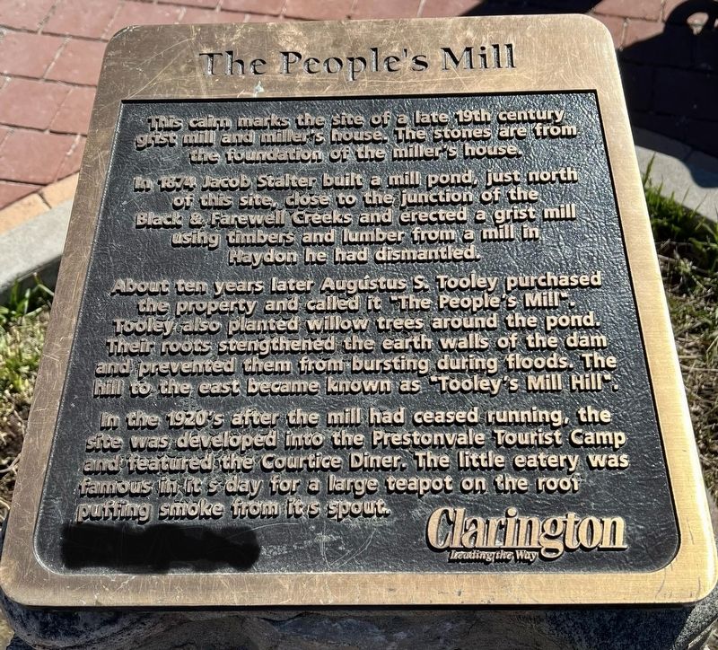 The Peoples Mill Marker image. Click for full size.