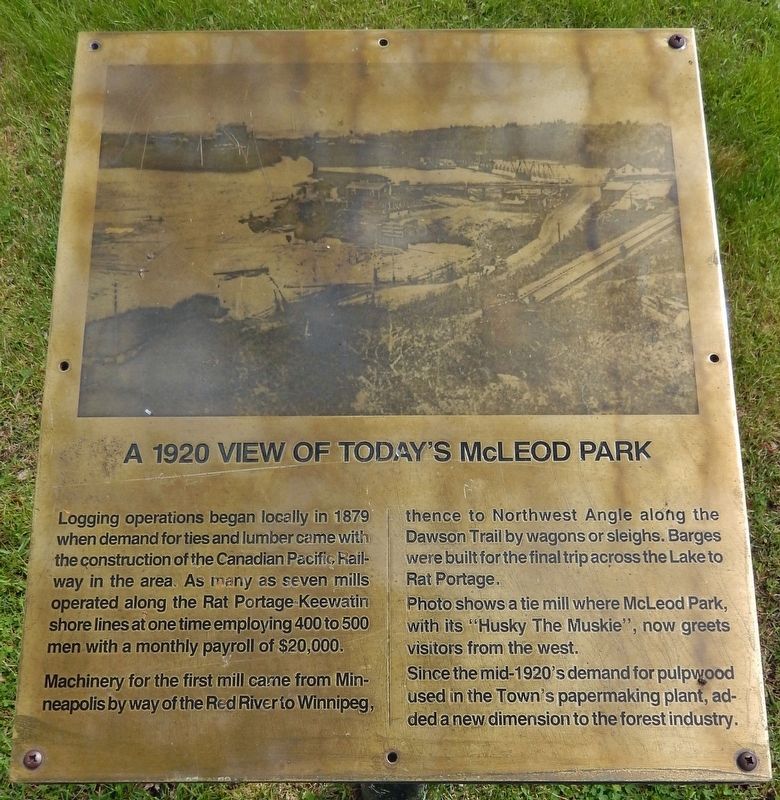 A 1920 View of Today's McLeod Park Marker image. Click for full size.