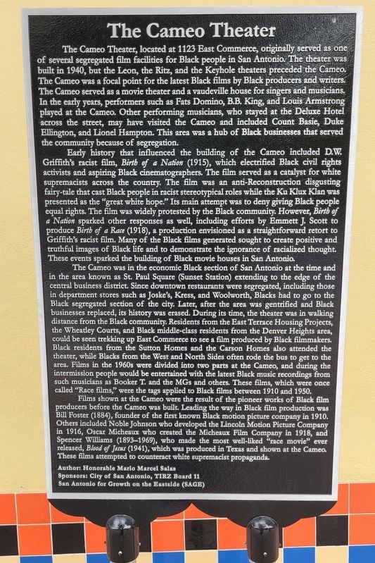 The Cameo Theater Marker image. Click for full size.