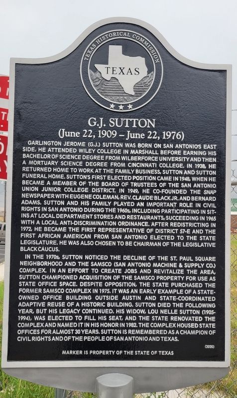 G.J. Sutton Marker image. Click for full size.