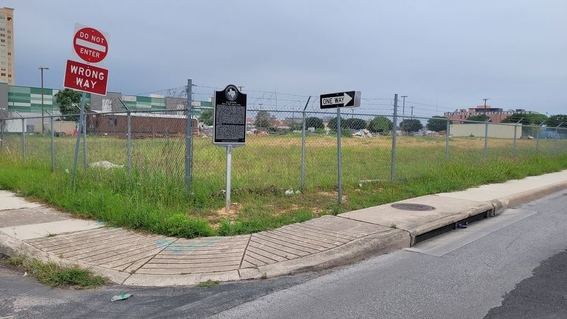 The view of the G.J. Sutton Marker from the street image. Click for full size.