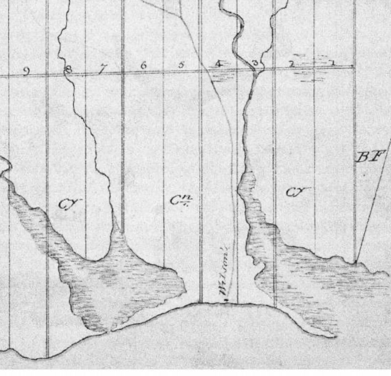 Detail from a survey of Whitby Township, 1795, showing Wilsons settlement.. Click for full size. Detail from a survey of Whitby Township, 1795, showing Wilsons settlement. image. Click for full size.