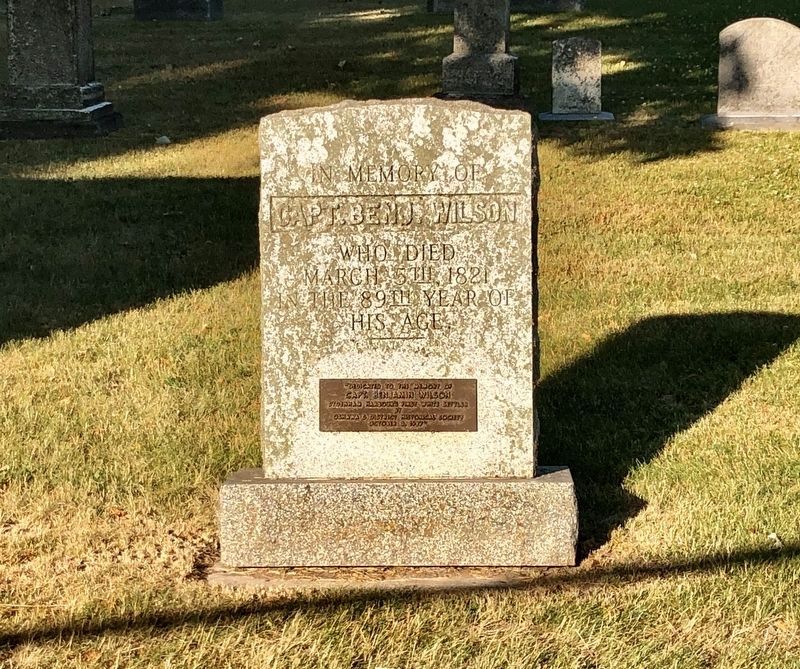 Capt. Benjamin Wilson memorial, Port Oshawa Pioneer Cemetery. Click for full size. Capt. Benjamin Wilson memorial, Port Oshawa Pioneer Cemetery image. Click for full size.
