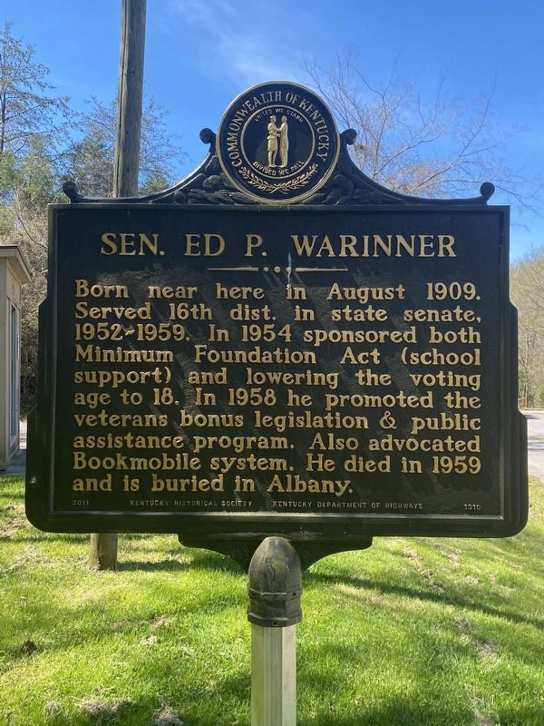 Sen. Ed P. Warinner / Seventy-Six Falls Marker image. Click for full size.