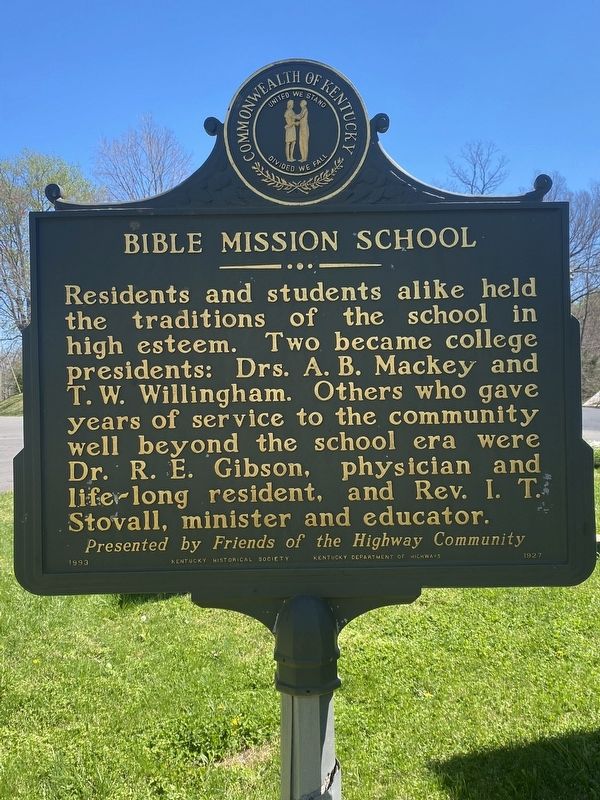 Bible Mission School / Bible Mission School and Orphanage Marker image. Click for full size.