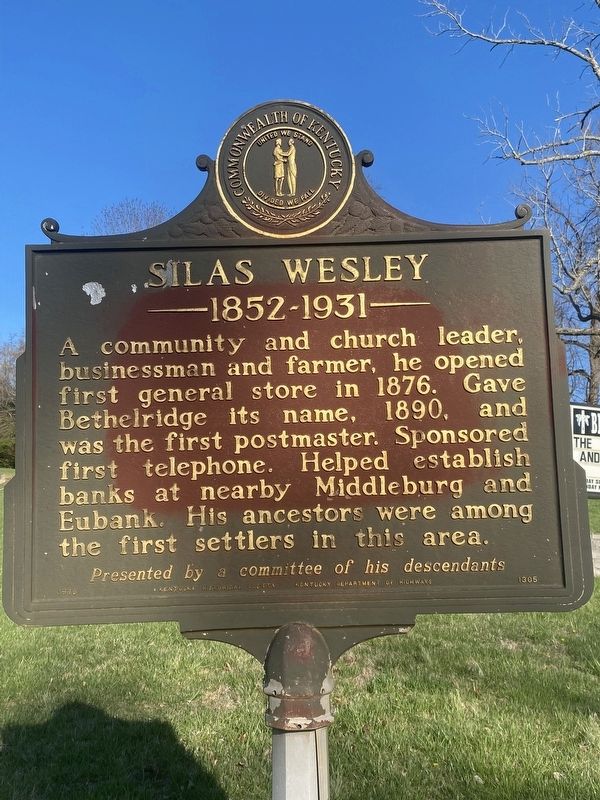 Silas Wesley Marker image. Click for full size.