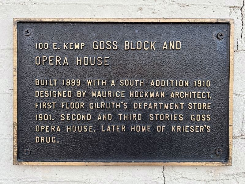 Goss Block and Opera House Marker. Click for full size. Goss Block and Opera House Marker image. Click for full size.