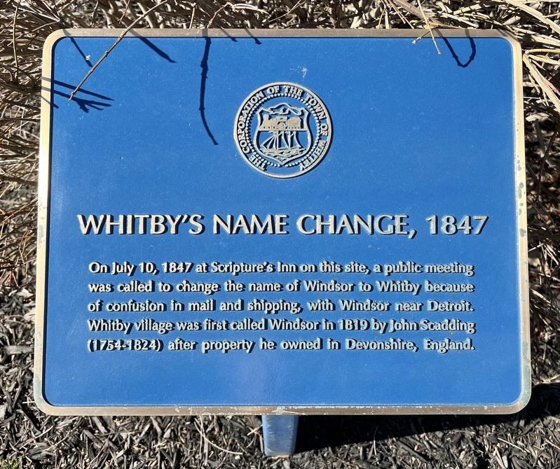 Whitbys Name Change, 1847 Marker image. Click for full size.