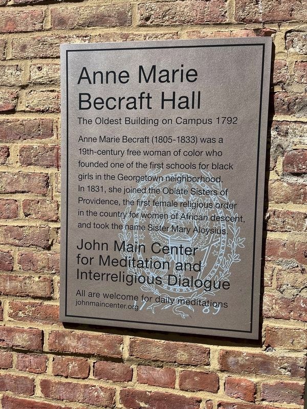 Anne Marie Becraft Hall Marker image. Click for full size.