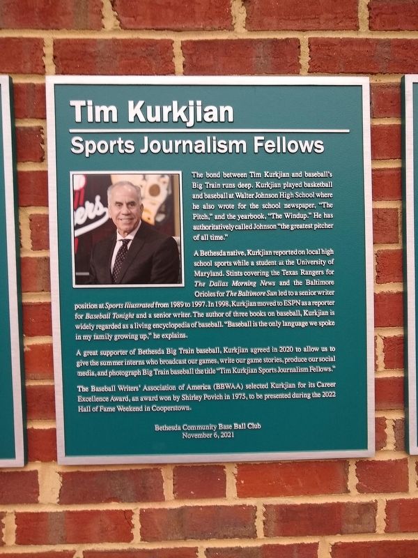 Tim Kurkjian Marker image. Click for full size.
