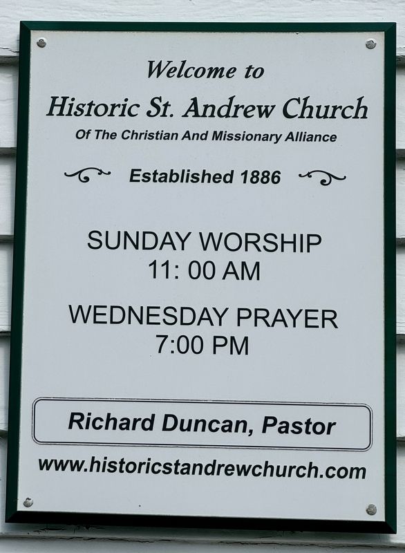 Historic St. Andrew Church sign image. Click for full size.