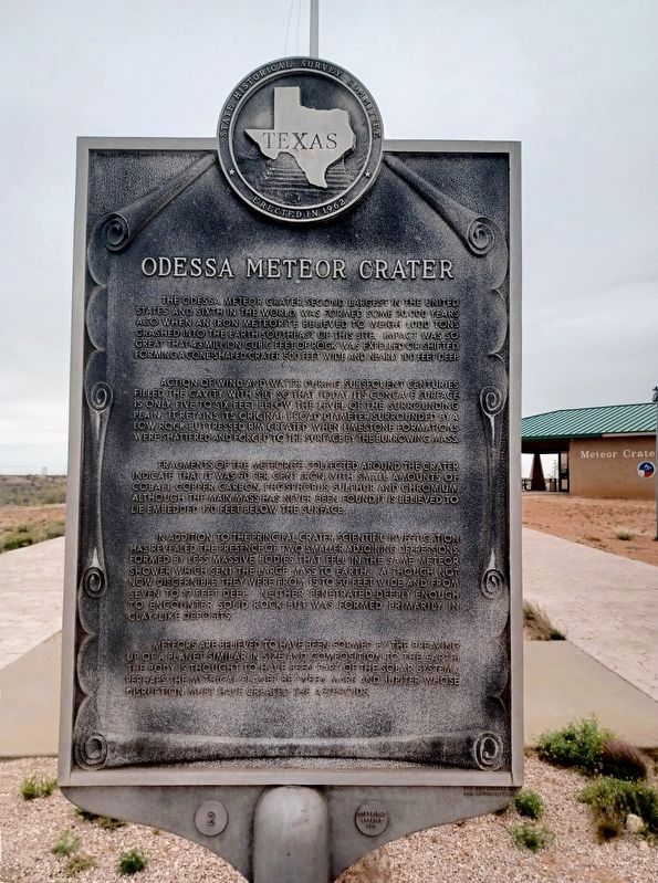Odessa Meteor Crater Marker. Click for full size. Odessa Meteor Crater Marker image. Click for full size.