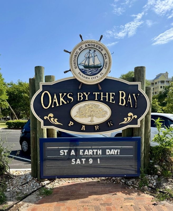 Oaks by the Bay Park sign image. Click for full size.