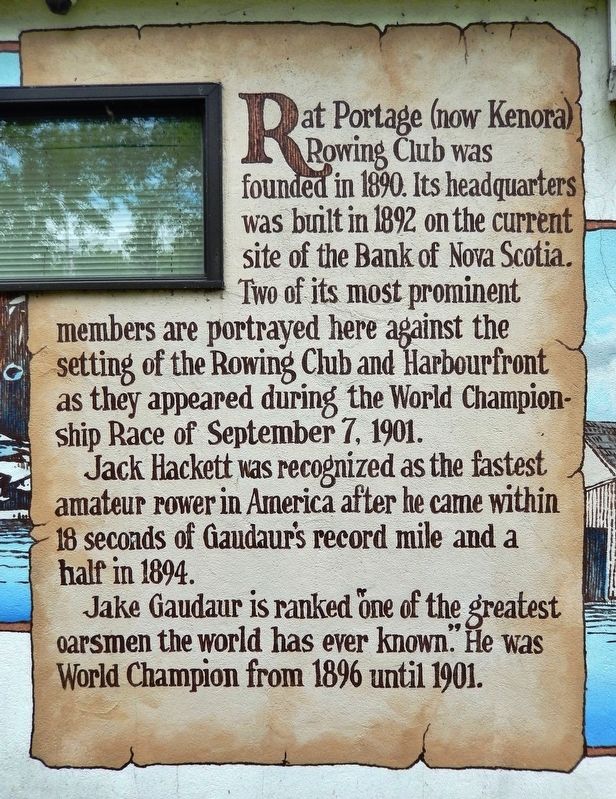 Rat Portage Rowing Club Marker image. Click for full size.