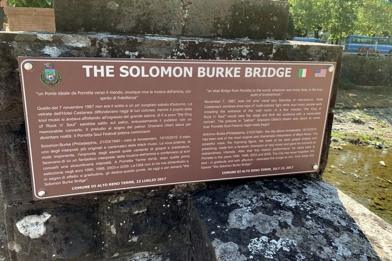The Solomon Burke Bridge Marker image. Click for full size.