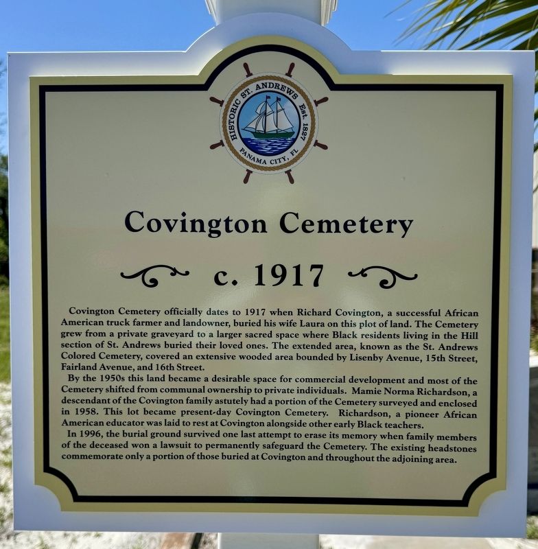 Covington Cemetery Marker image. Click for full size.