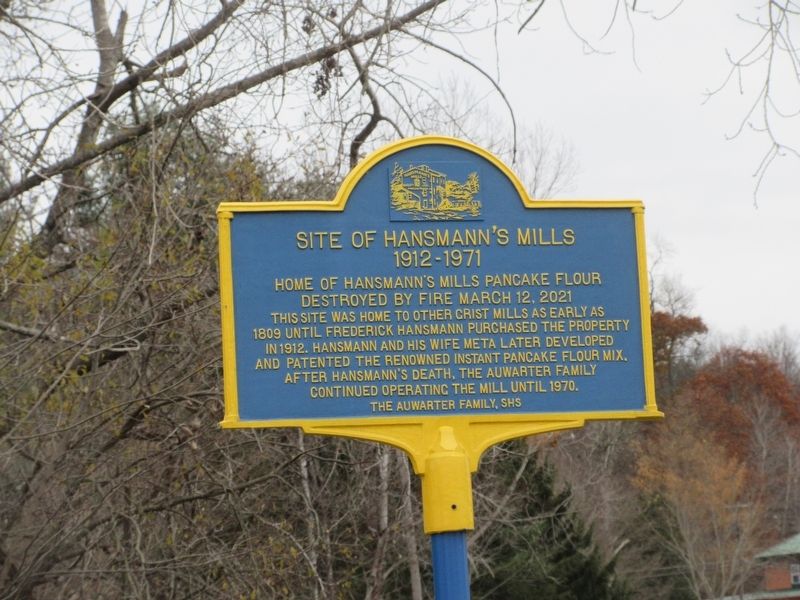 Site of Hansmann's Mills Marker. Click for full size. Site of Hansmann's Mills Marker image. Click for full size.