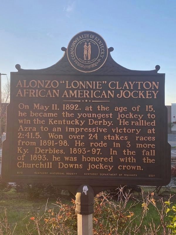 Alonzo "Lonnie" Clayton / African American Jockey Marker - Reverse Side image. Click for full size.