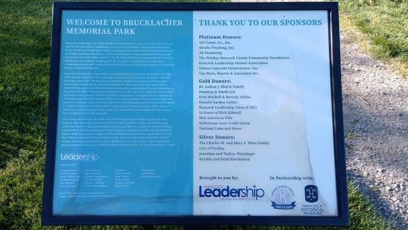 Welcome To Brucklacher Memorial Park Marker image. Click for full size.