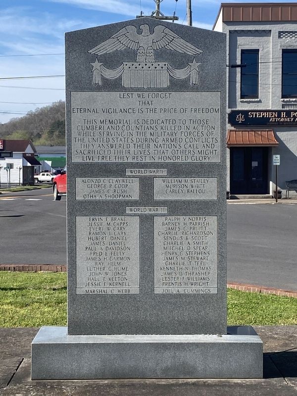 Cumberland Countians War Memorial image. Click for full size.