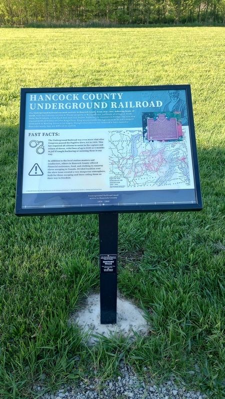 Hancock County Underground Railroad Marker image. Click for full size.