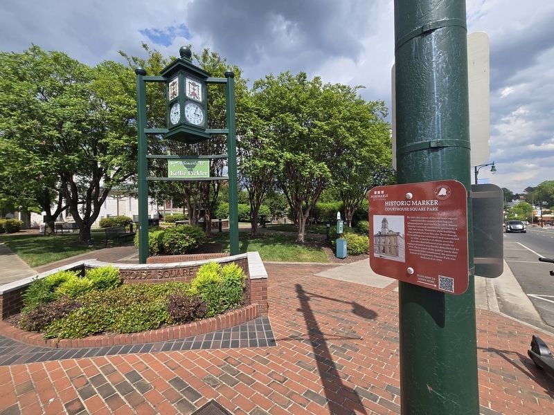 Courthouse Square Park Marker with the park in the background image. Click for full size.